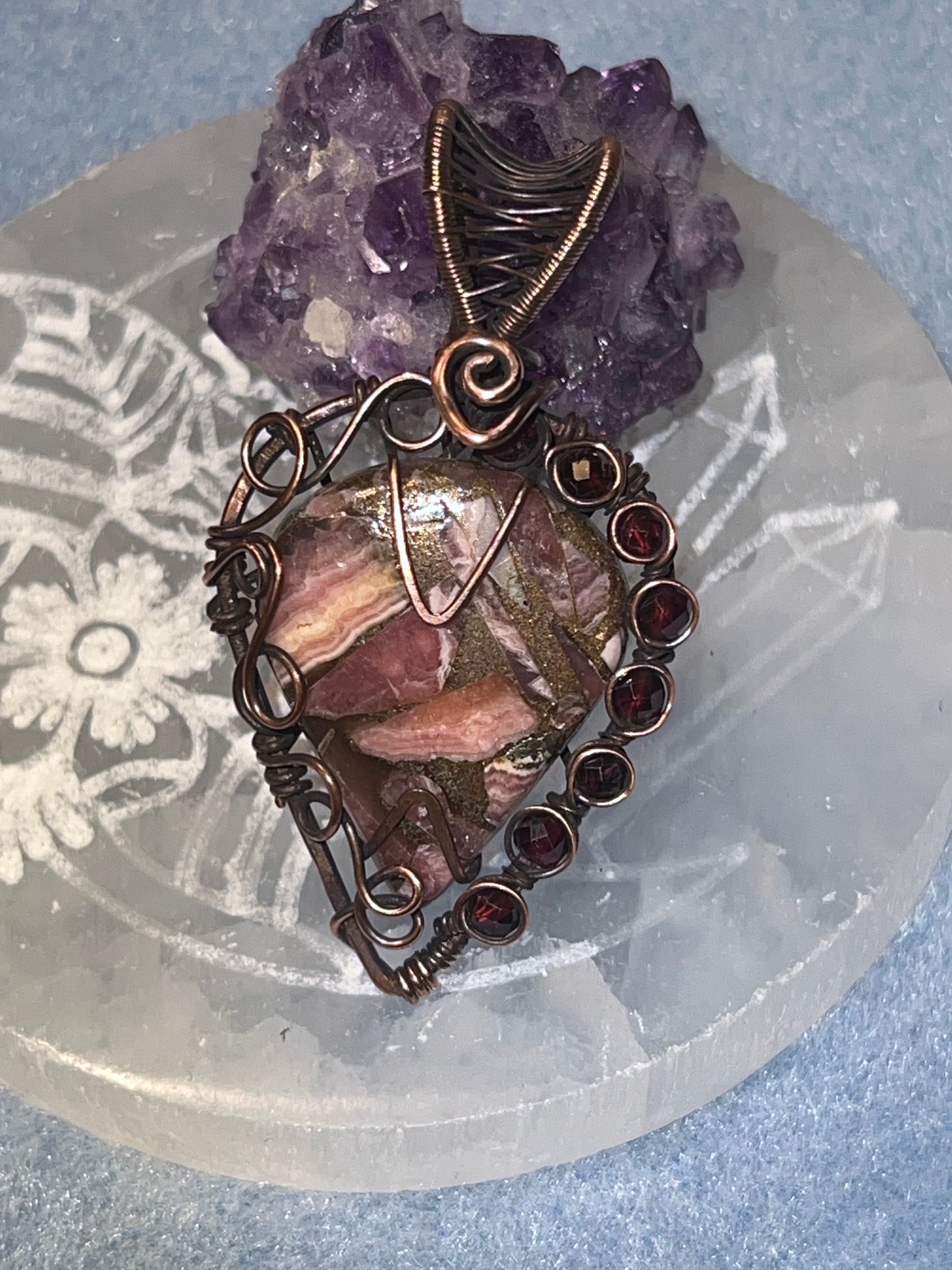 Rhodochrosite w/ Garnet