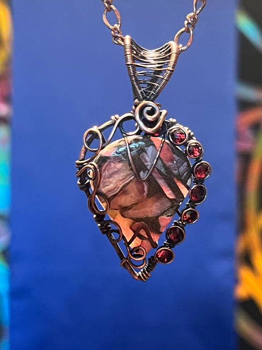 Rhodochrosite w/ Garnet