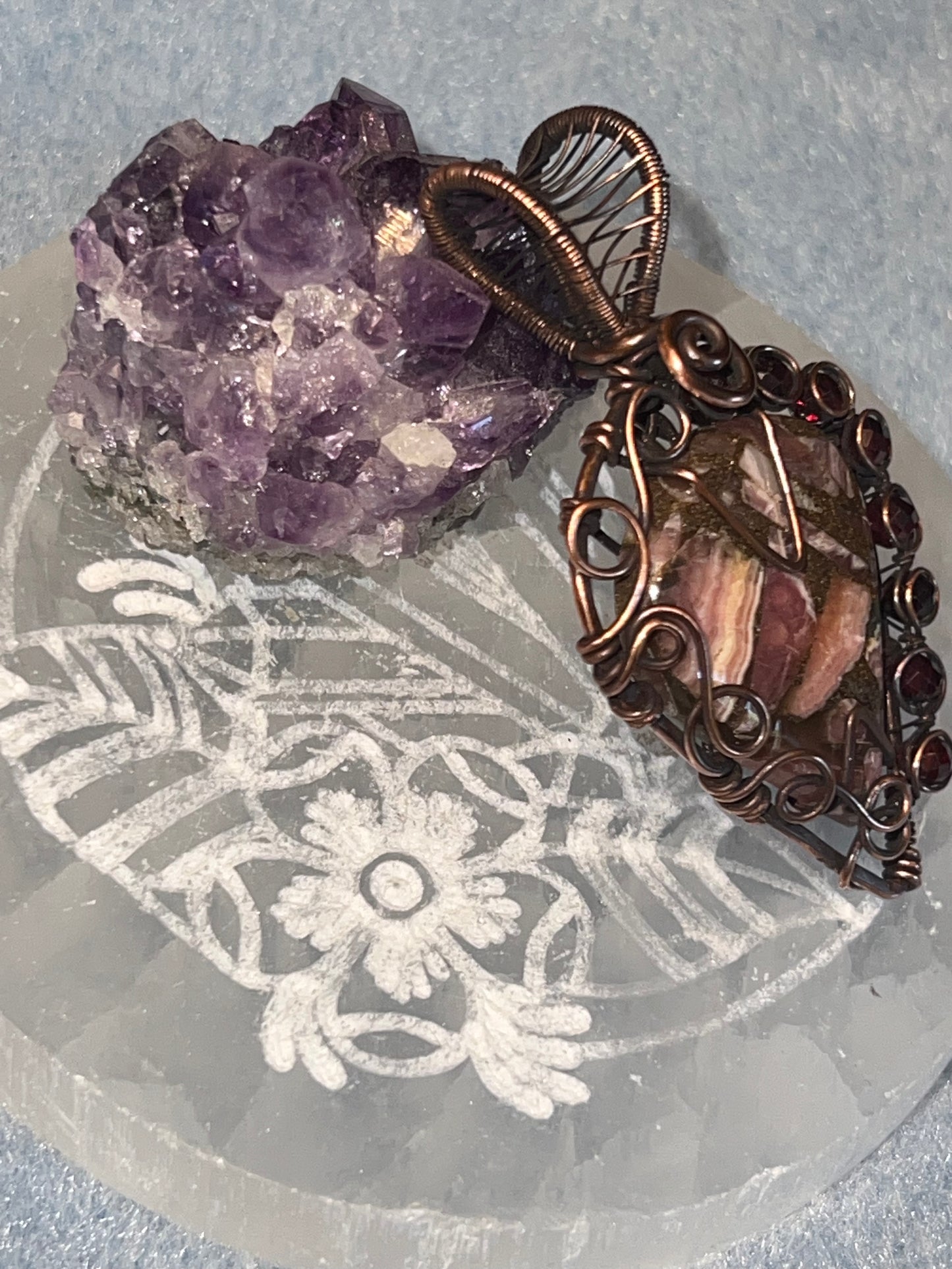 Rhodochrosite w/ Garnet