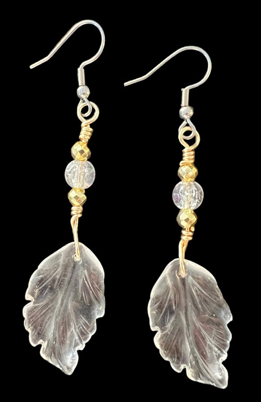 Leaf Earrings (clear)