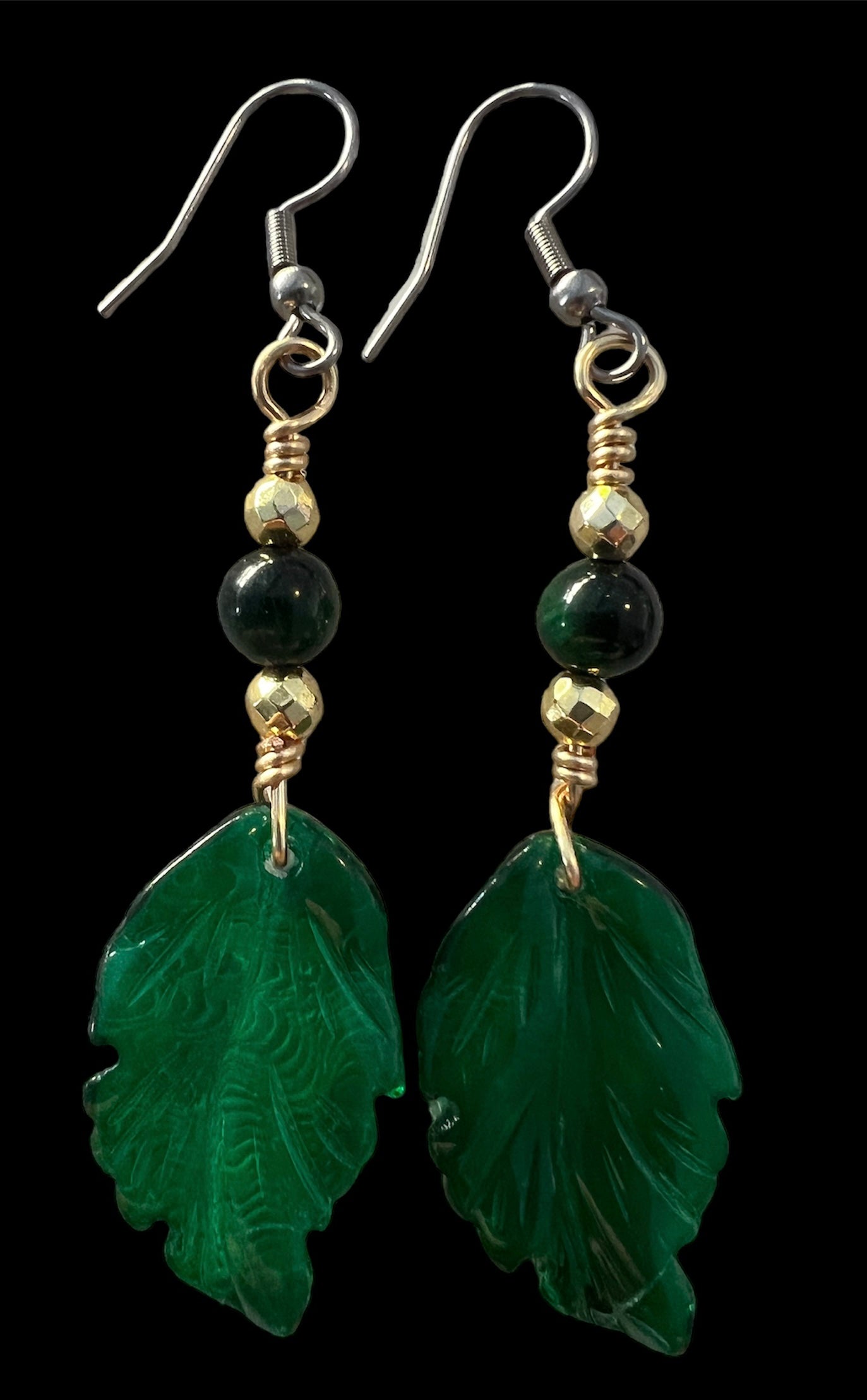 Green Leaf Earrings