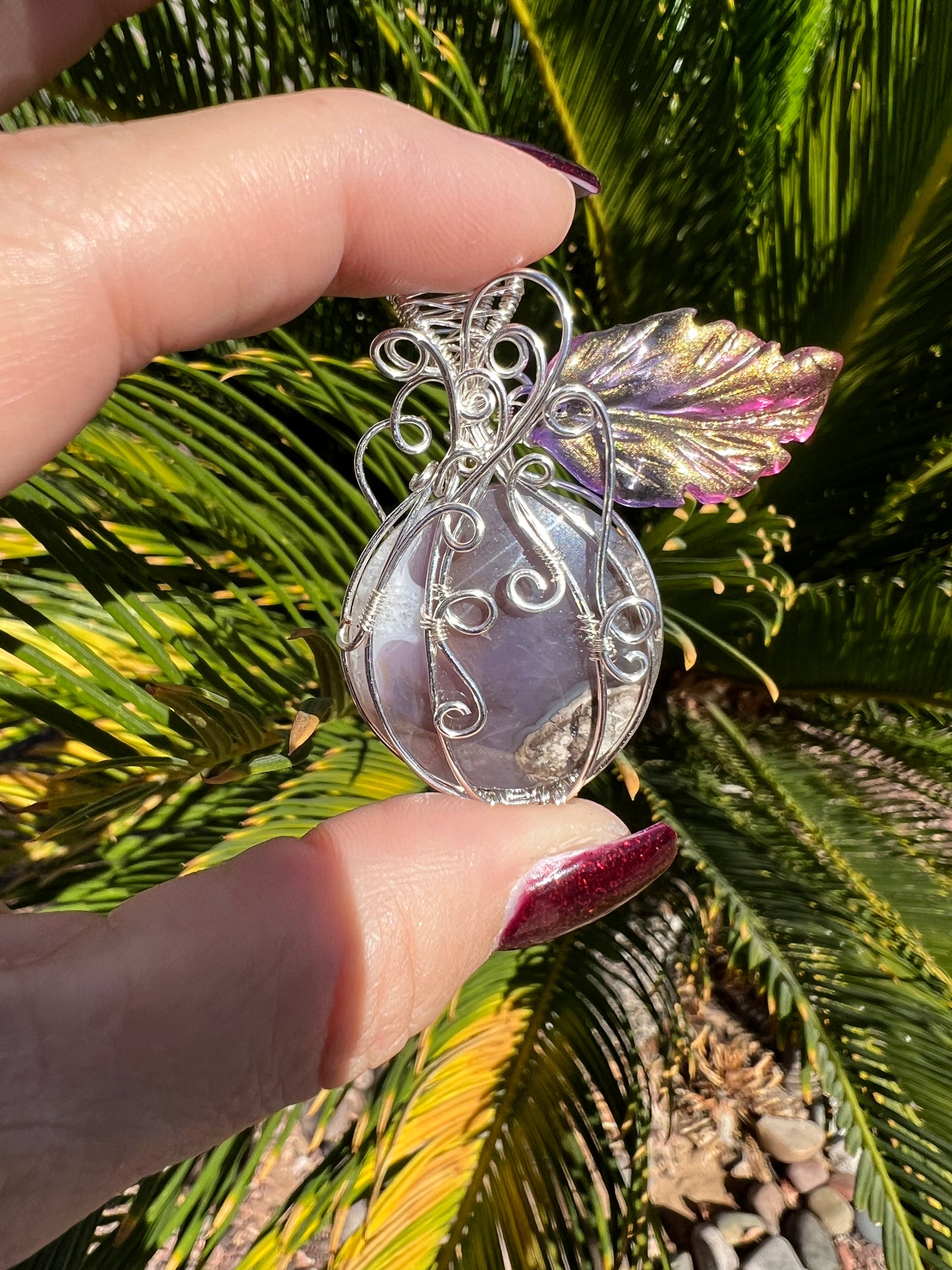 Purple Plume Agate Pumpkin