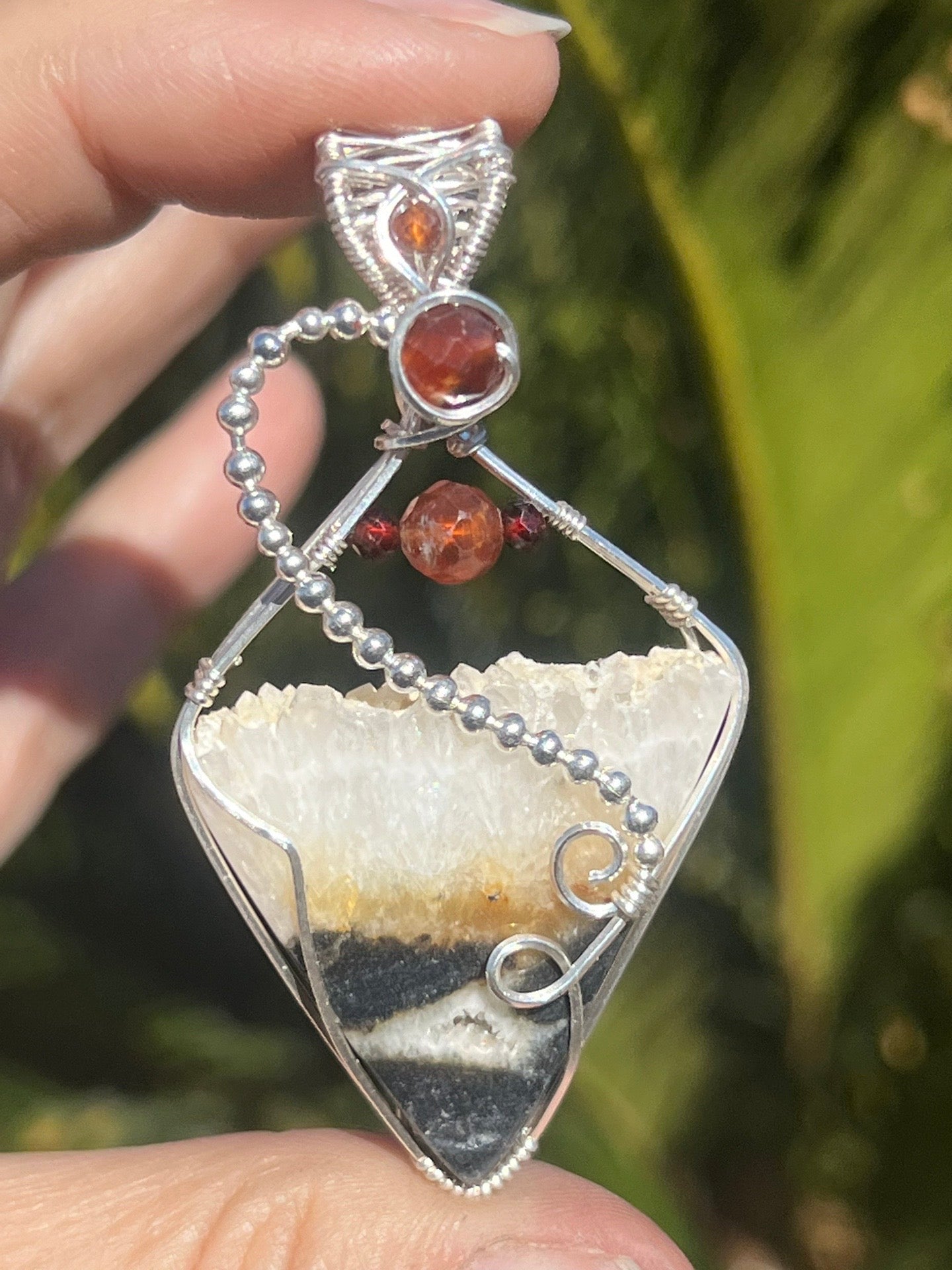 Tiger Druzy with Fire Opals