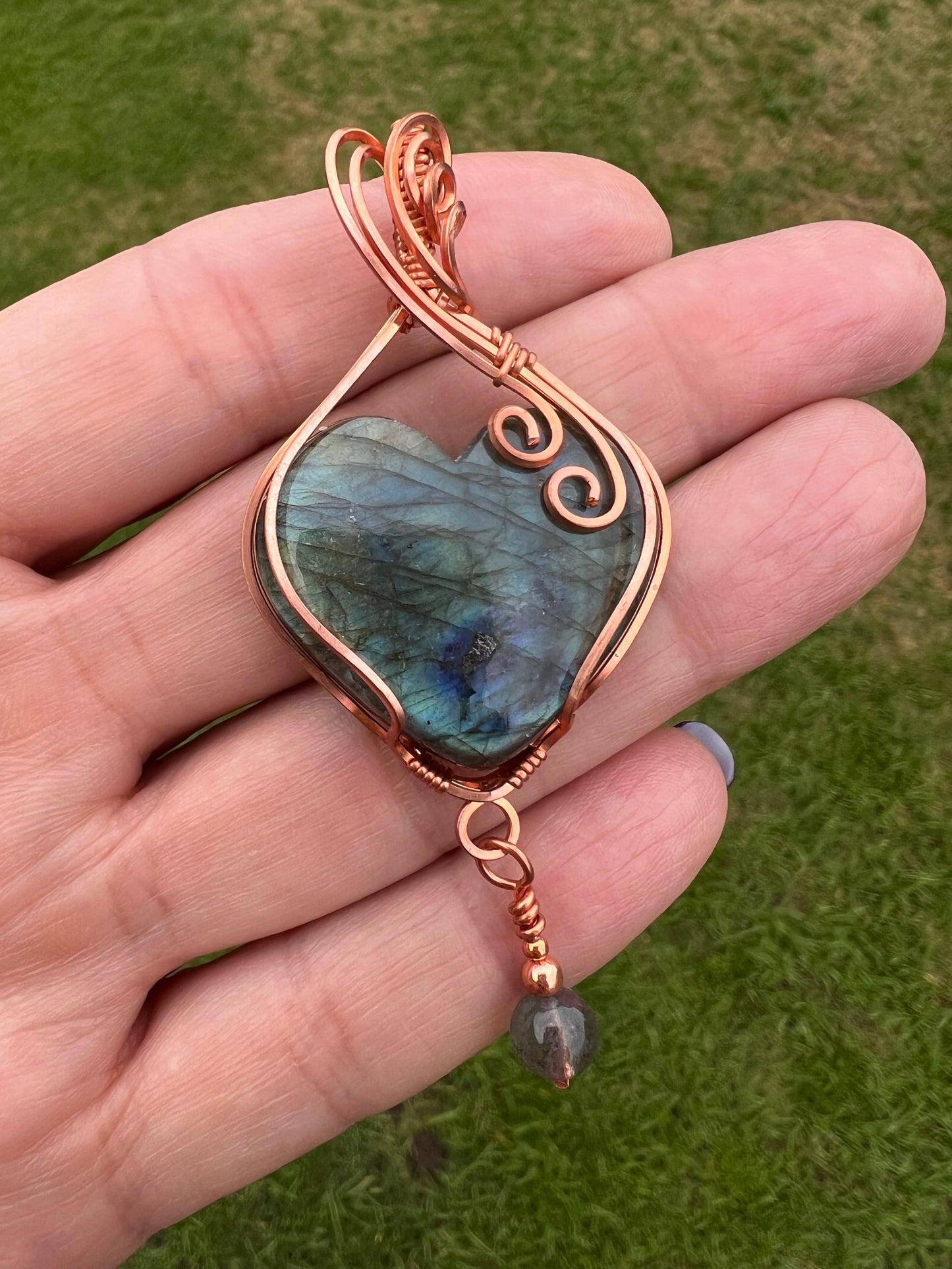 Blue Labradorite Heart