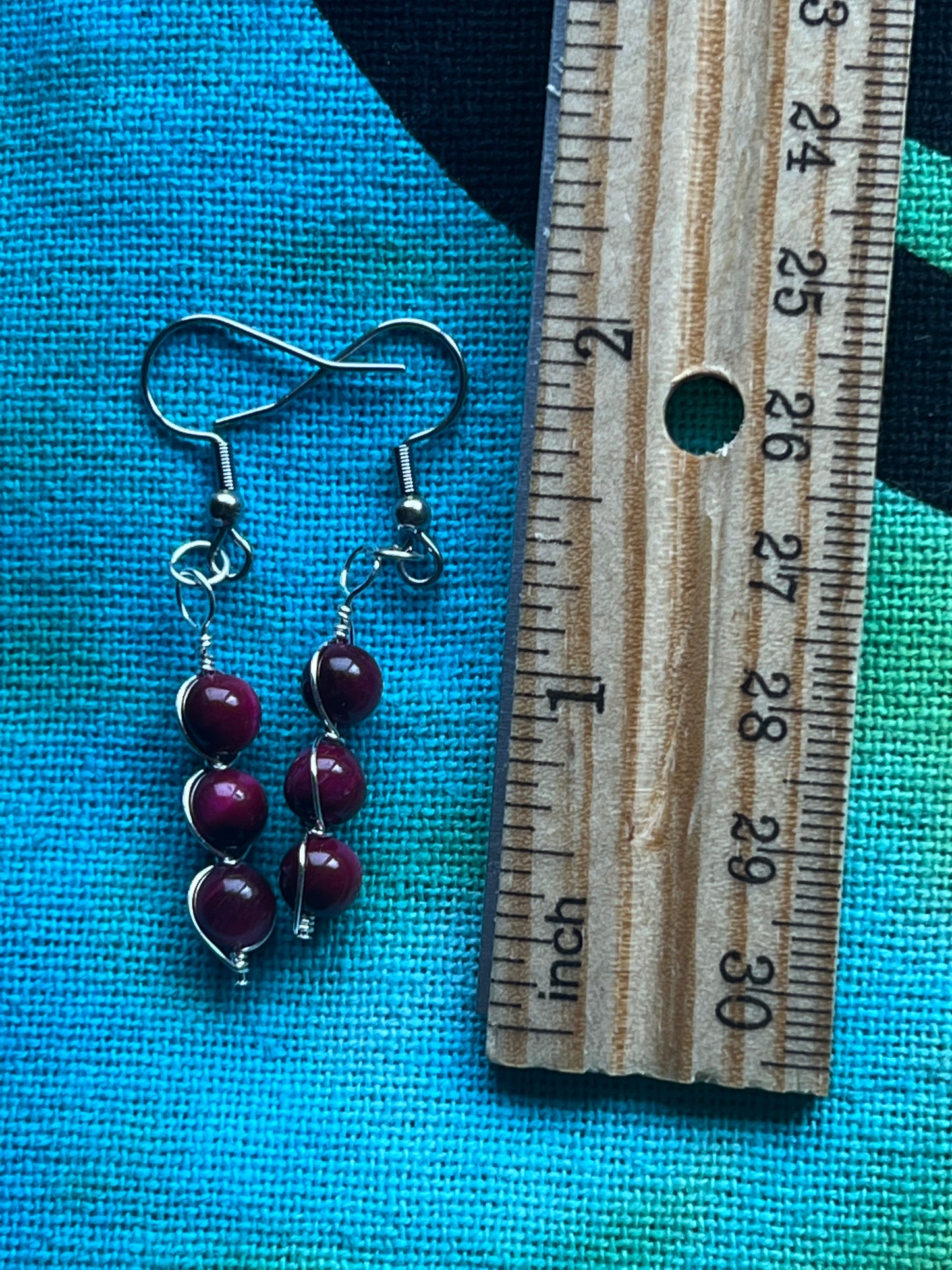 Pink Tiger’s Eye Earrings