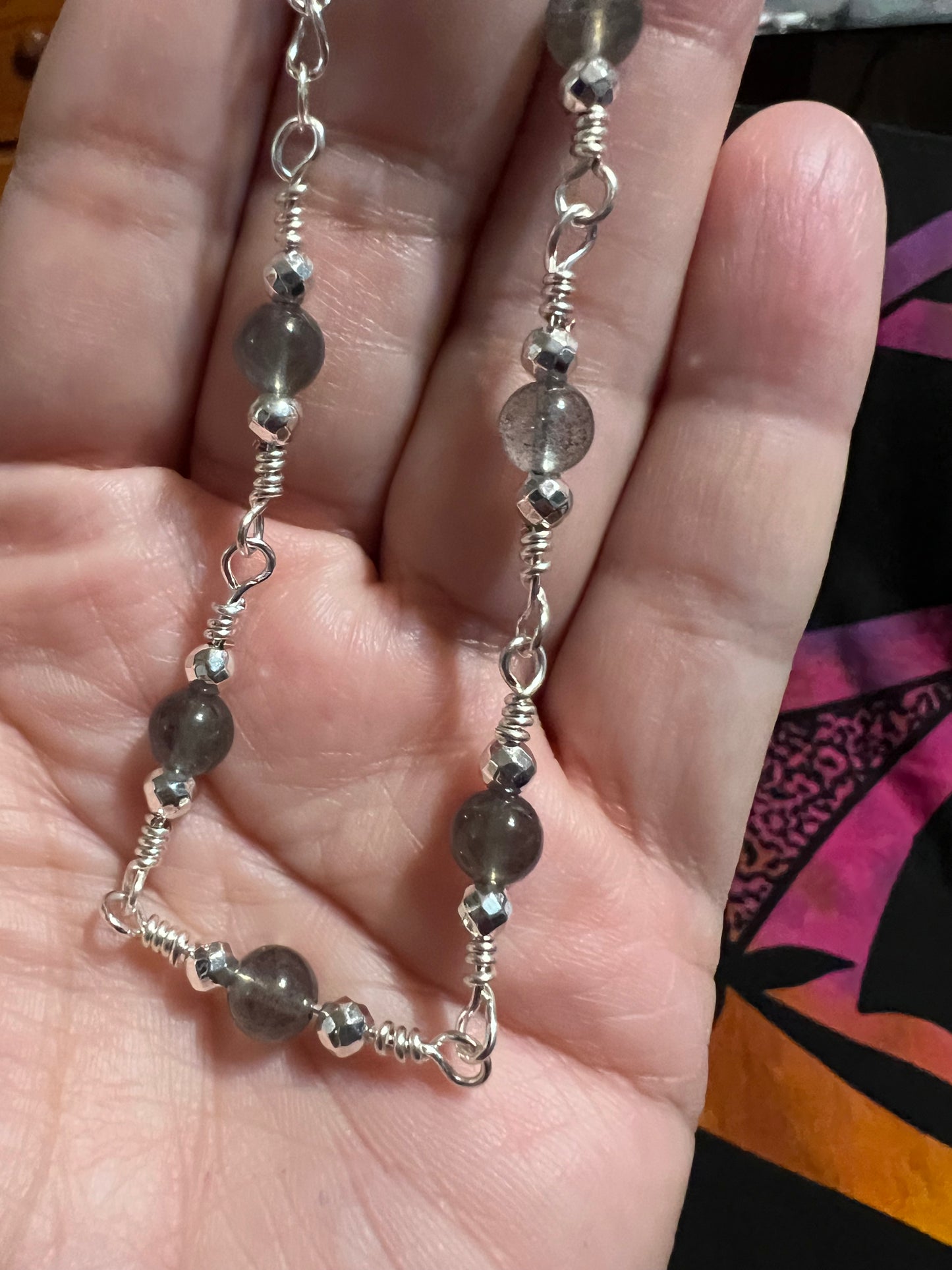 Labradorite chain bracelet