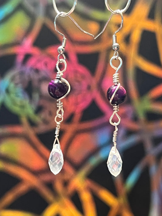 Pink Tiger’s eye Crystal Briolette