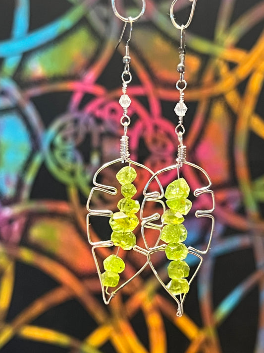 Peridot Leaf Earrings