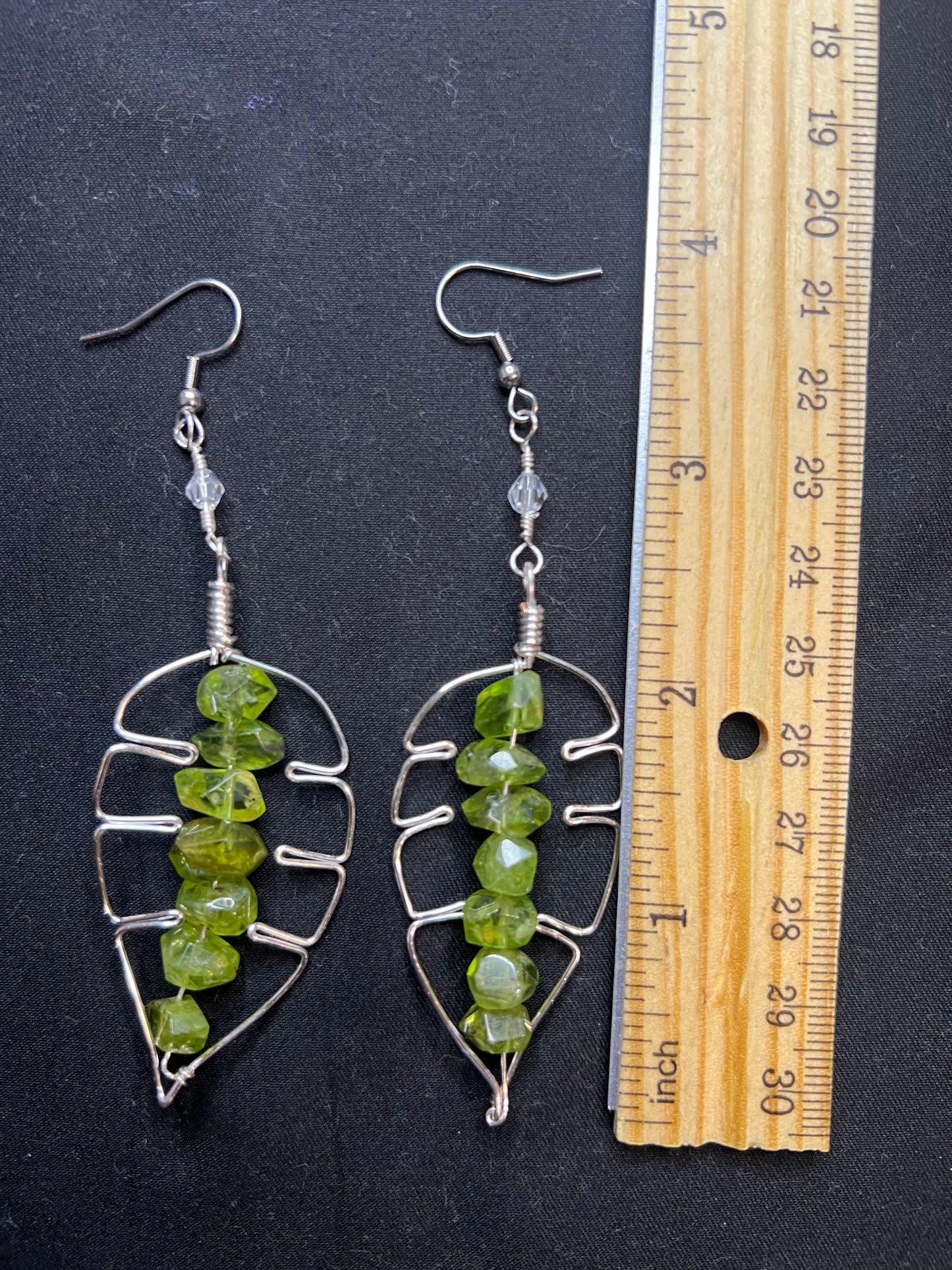 Peridot Leaf Earrings