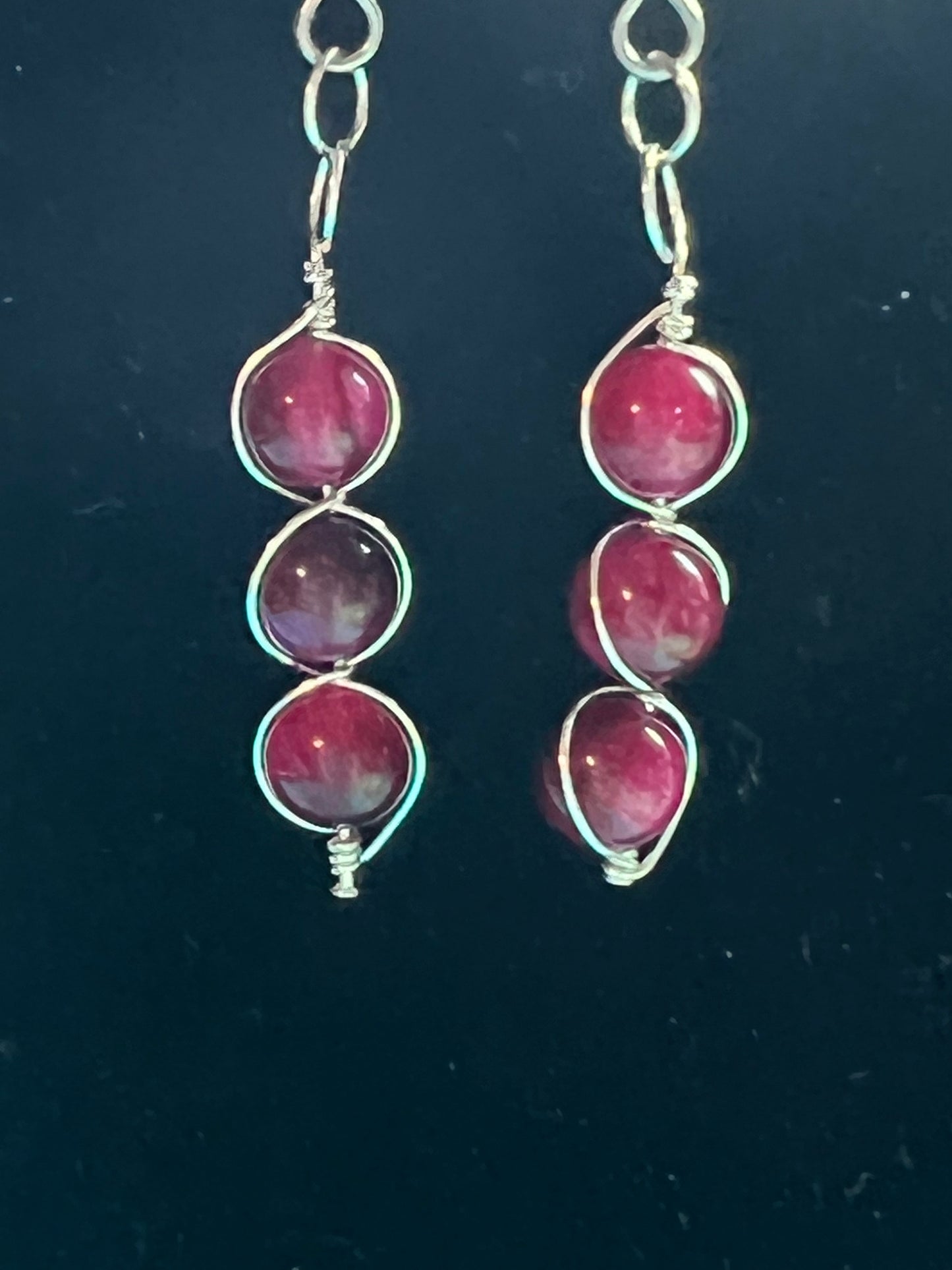 Pink Tiger’s Eye Earrings