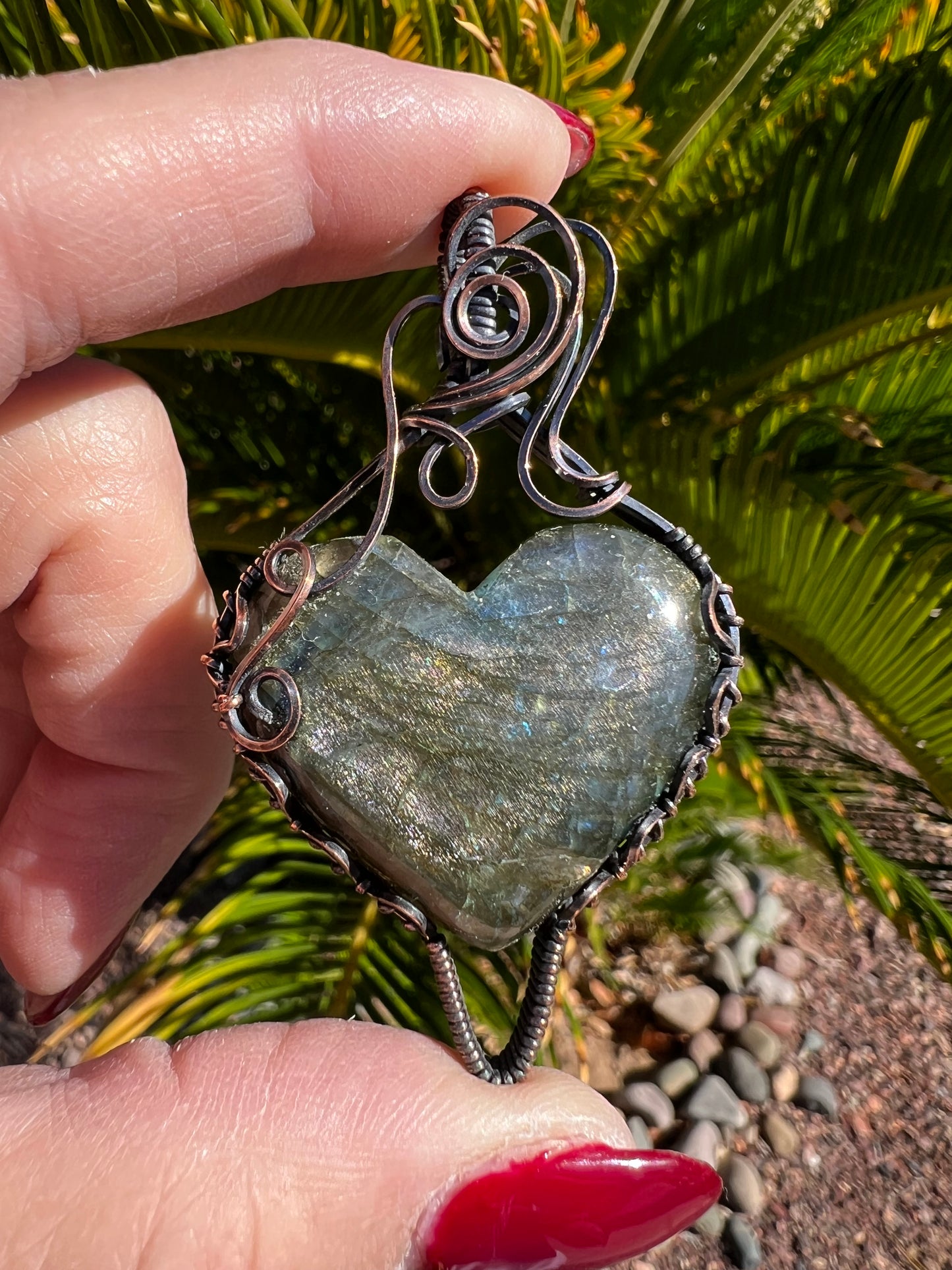 Labradorite Heart