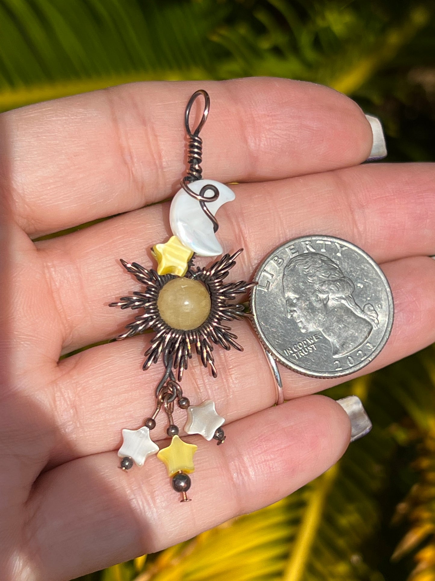 Sun, Moon & Stars Pendant~ Moonlit Radiance