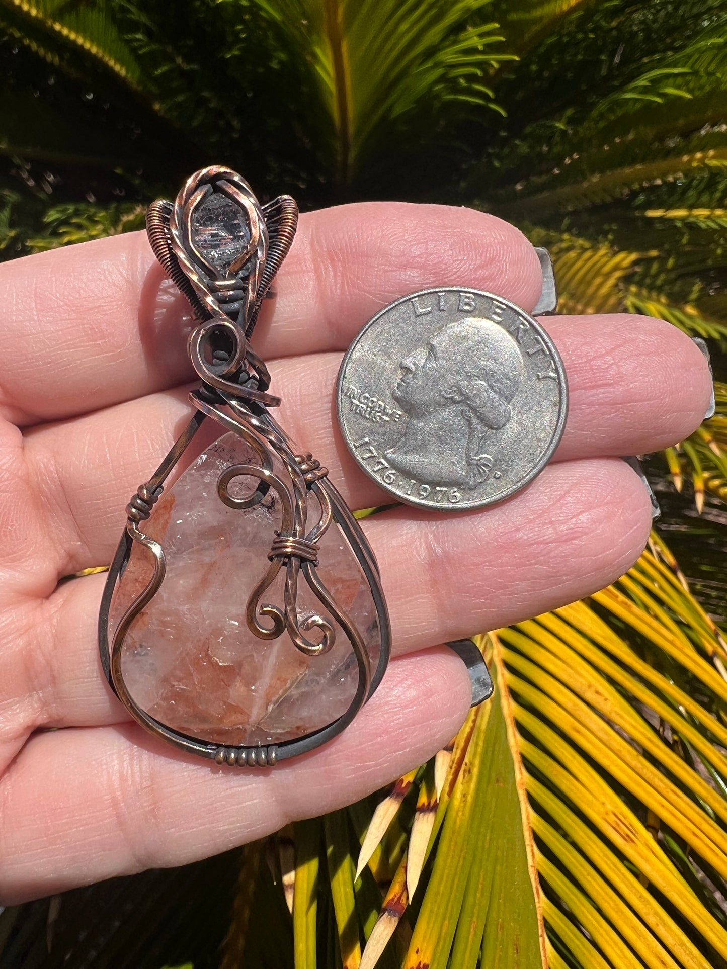 Fire Quartz & Herkimer Diamond