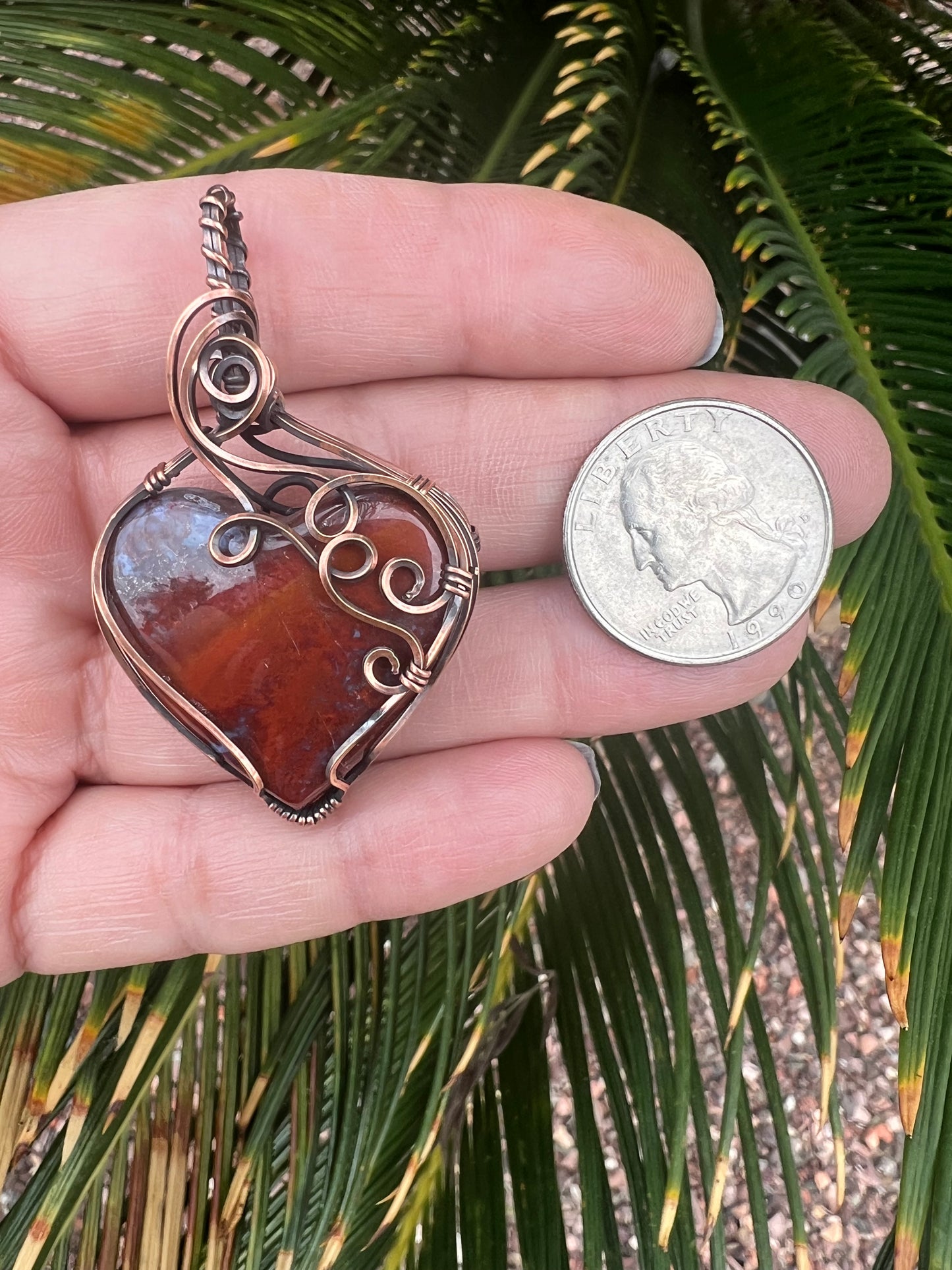 Red Moss Agate Heart