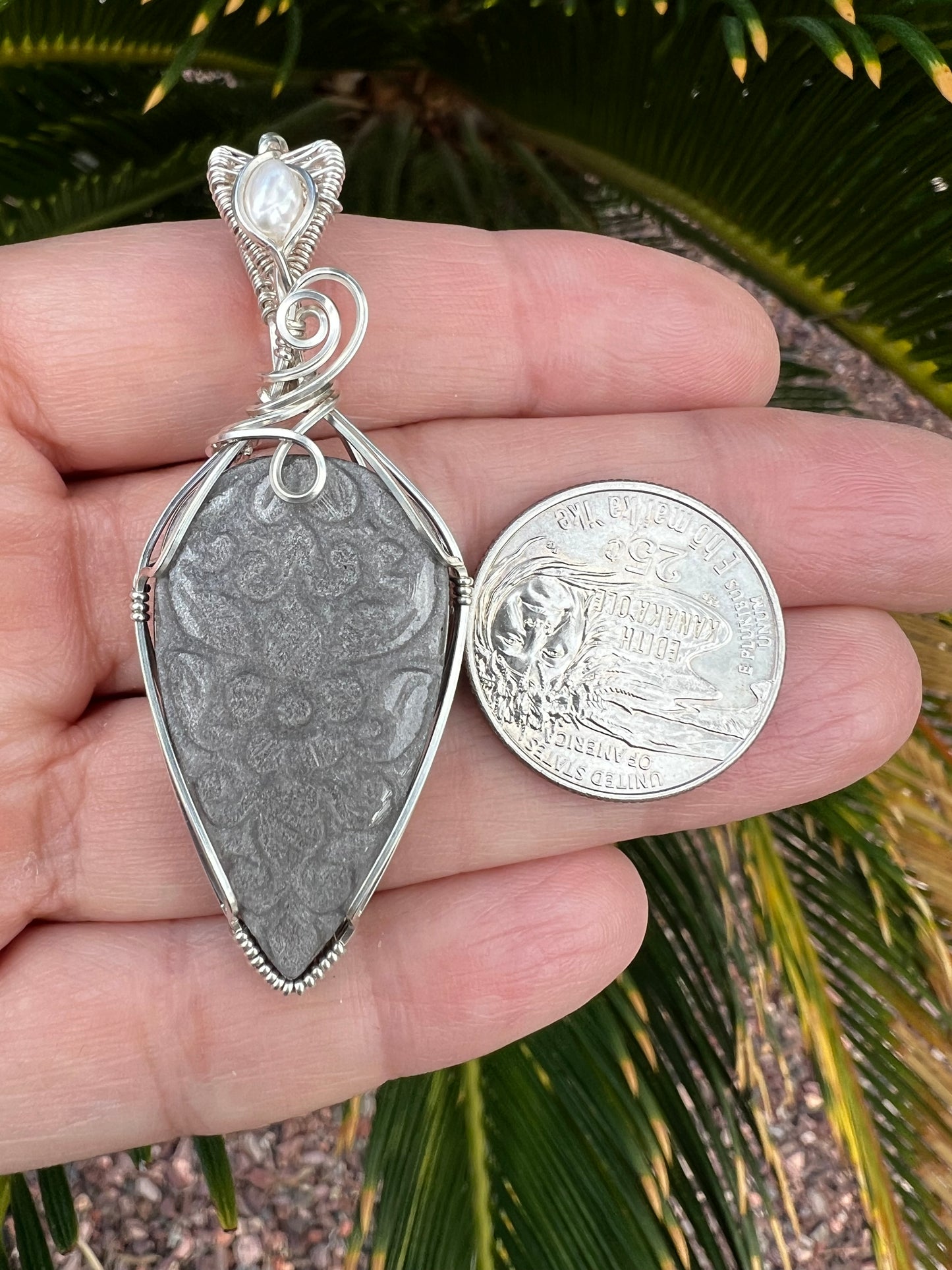 Carved Silver Sheen Obsidian