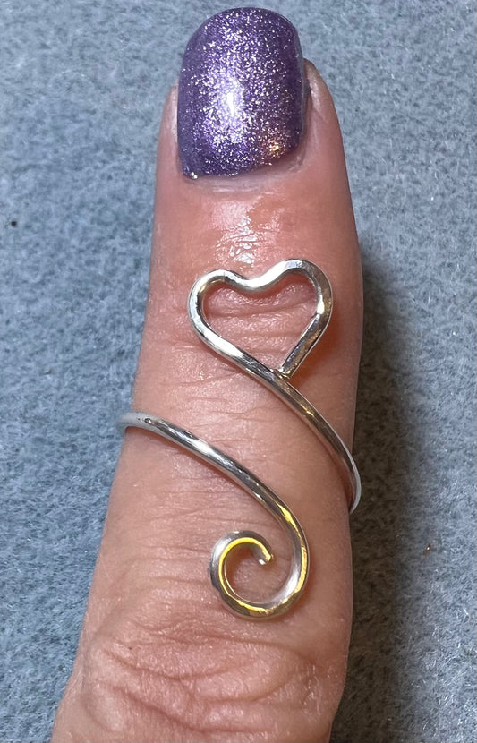Open Heart Swirl Ring