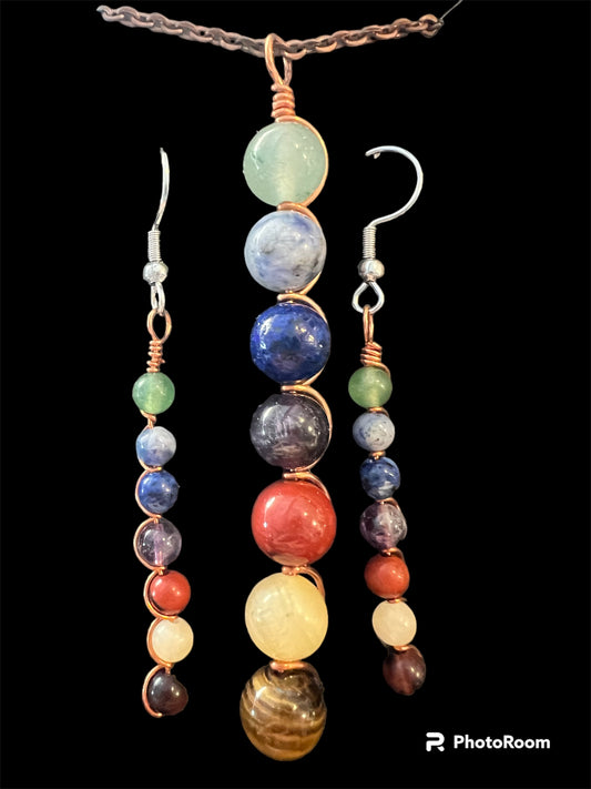 Chakra Earring and Necklace set